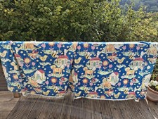 Pair Of Gorgeous Vintage Colourful Animal Design Curtains