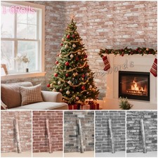 Realistic 3D Vintage Brick Effect Rustic Stone Red/Grey Textured Wallpaper 1-6X