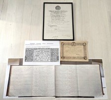 ROYAL HUMANE SOCIETY TESTIMONIAL ON PARCHMENT FOR BRAVERY IN SAVING LIFE 1937