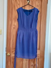 Tenki Size 10 Geometric Print Sleeveless Knee Length Dress Tie Belt 