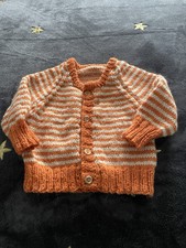 Knitted  Baby  boys  Cardigan knitted in 100% super wash wool9-12 months  