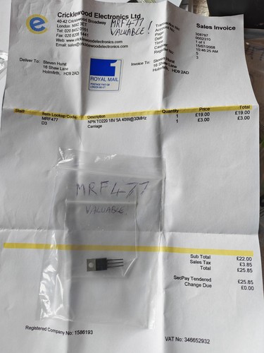 Mrf477 power transistor nos - mrf477, rf