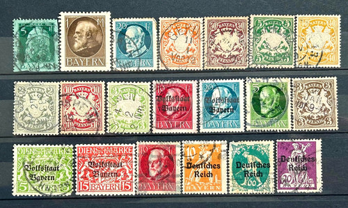 Old german stamps state - german, bayern