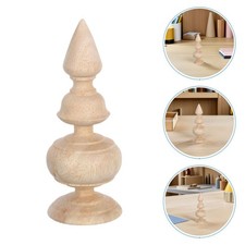 4 PCS Carved Wooden Finials