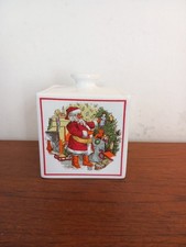 Harrods Christmas Santa Carverswall Ceramic Lidded Pot VINTAGE 