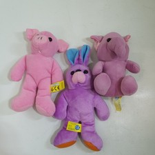 Bananas 3 × Plush Cuddle Toys 24cm Elephant/pink Pig/Purple Bunny Soft Toys