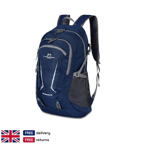 Blue 45l nylon school backpack - blue,