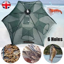 6 Hole Foldable Fishing Trap Net Crab Shrimp Crayfish Lobster Bait Catching Cage
