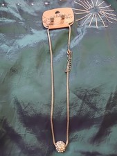 Ribbon & Asher Artificial Silver Earrings And Necklace Set