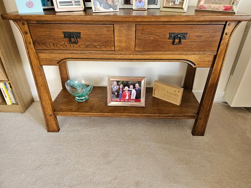 Solid oak console table - solid,