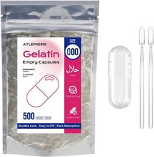 Empty Capsules Size 000 500 Count,Clear Empty Gelatin Capsules Kosher,Halal and