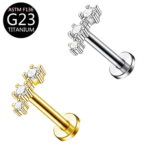 Titanium 18g 6mm labret stud - labret,
