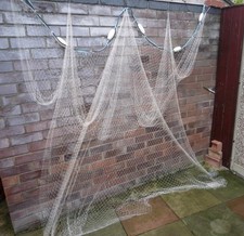Large Piece of Old Vintage Nylon Herring Fishing Net with 6 floats
