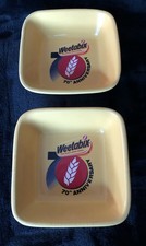 Weetabix 70th Anniversary Square Ceramic Cereal Breakfast Bowls X2 Yellow VGC