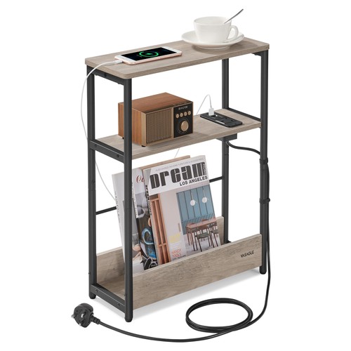 Slim side table with charging - with,