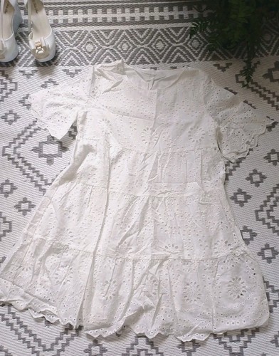 Pretty white cotton broderie - pretty,