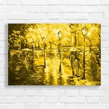 Couple Walking In Park Yellow