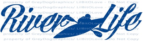 River life kayak vinyl decal - river,
