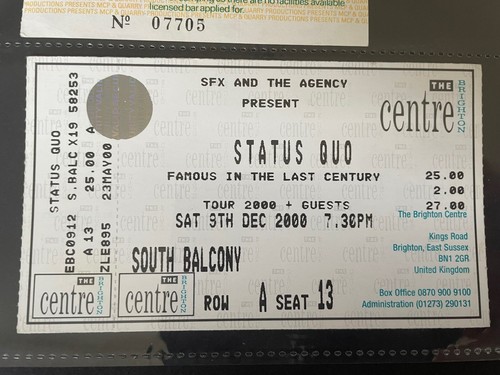 Status quo ticket - ticket, 2000