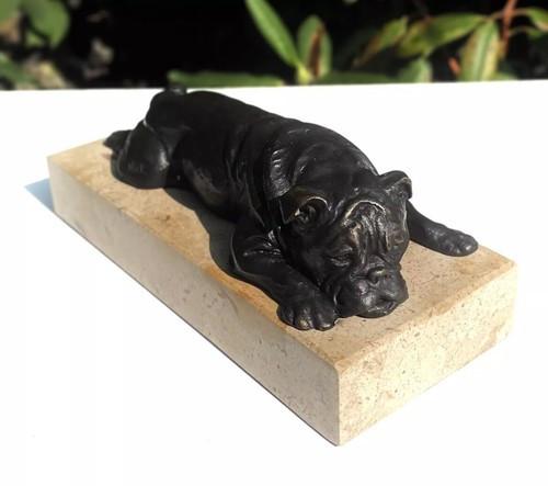 Bronze signed marble - marble, based