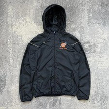 Grey Nike Windbreaker Jacket S/M Mens Full Zip STORM FIT Rain Jacket Embroidered