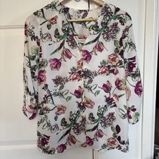 BHS Classic summer  floral top/blouse  size UK 10