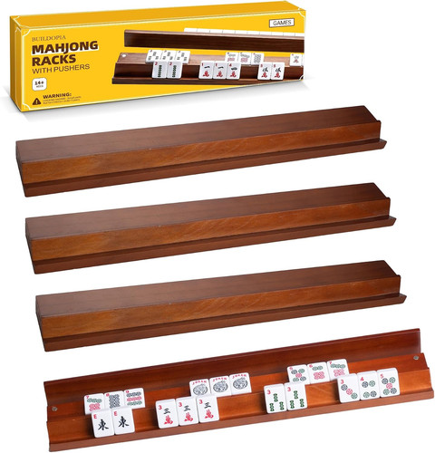 Wooden mahjong racks with - mahjong,
