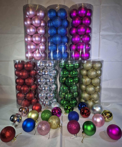 24pcs 6cm coloured christmas - coloured,