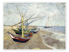 Fishing Boats On The Beach Van