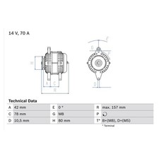 Bosch Car Alternator 12V fits