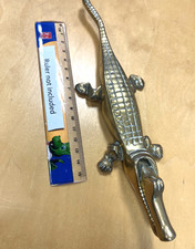 Vintage solid brass crocodile