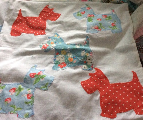 Handmade scottie dog cushion - scottie,