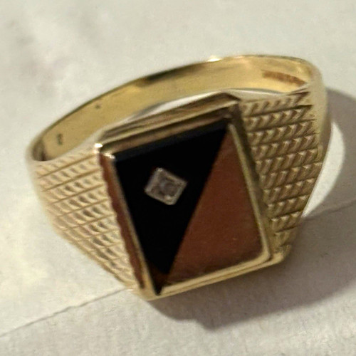 Men 9ct yellow gold - 9ct, square