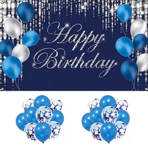 Blue birthday backdrop large - blue,