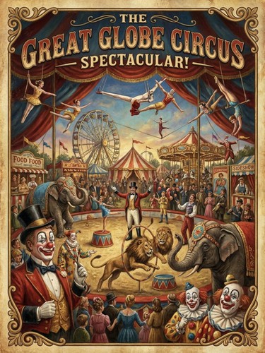 Vintage circus advertising - ,
