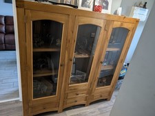Solid Oak Display Cabinet with