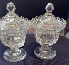 Vintage Glass Pot Pair With