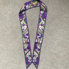 Furious Goose – Thames  Silk Purple & Green 'Always Change' Mini Twilly Scarf