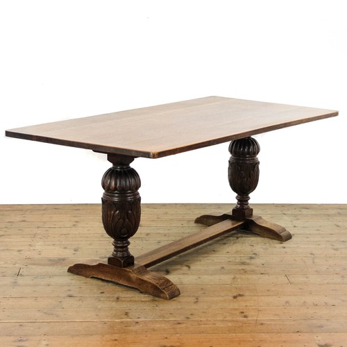 Large antique oak refectory - antique,