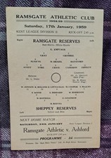 1958/59 Kent League Division 2  - RAMSGATE RESERVES v. SHEPPEY UNITED RESERVES