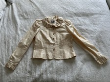Marion Donaldson Vintage Ivory Raw Silk Bolero Jacket Size 12 1970s