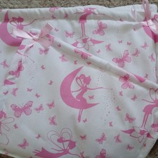 *LAST ONE *Handmade, dolls pram/cot bedding set. Fairies.Brand-new 