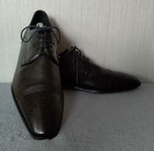VERSACE OXFORD TOE BROGUE BLACK LEATHER LACE UP SHOES. SIZE: 10 UK/44 EU.