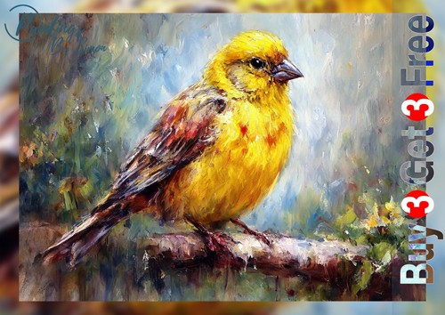Yellow songbird print - print, on