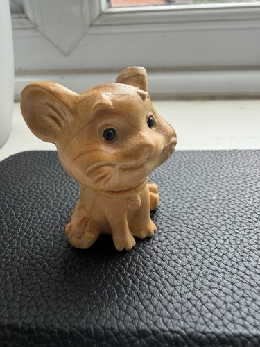 Happy little wooden mouse cat - little, mouse/