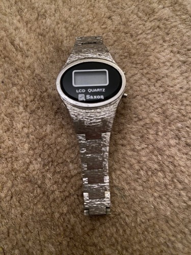 Saxon lcd watch silver - lcd,