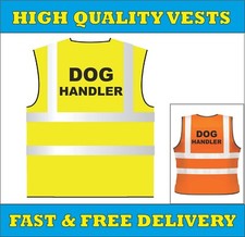 DOG HANDLER HI VIS VIZ HIGH VISIBILITY VEST EN471 YELLOW&ORANGE SAFETY WAISTCOAT