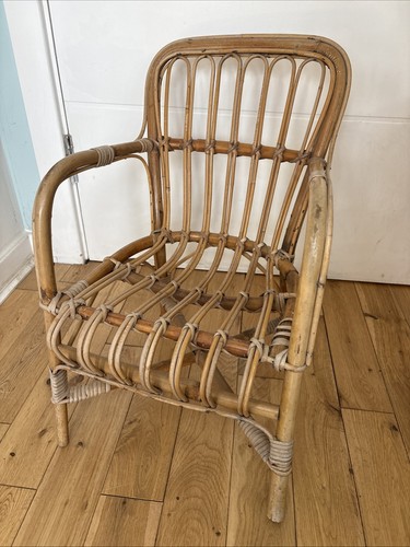Vintage wicker bamboo chair - wicker,