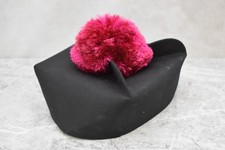 Used Black and Magenta Papal Biretta, Liturgical Hat (CU437) chalice co
