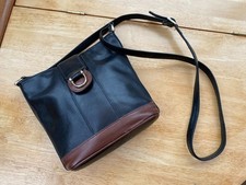 Debenhams leather shoulder bag - black/brown